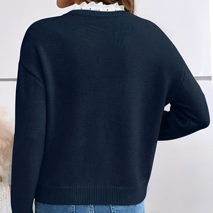 Liora™ – Mežģīņu V veida džemperis