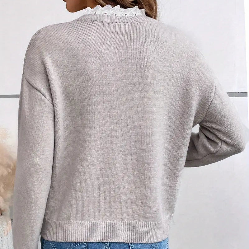 Liora™ – Mežģīņu V veida džemperis