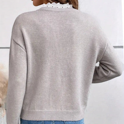 Liora™ – Mežģīņu V veida džemperis